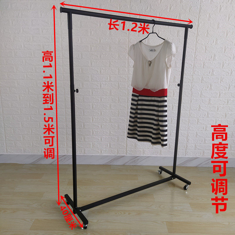 展示架服装店落地摊架伸缩货架挂衣杆折叠架摆摊卖衣架移动滑轮