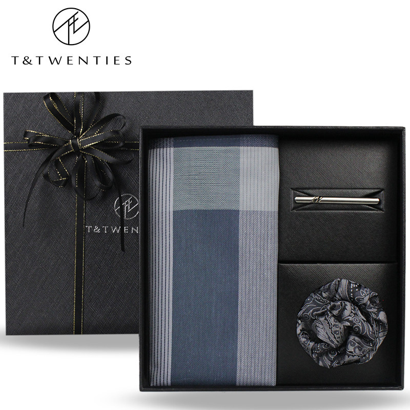 男士手帕礼盒纯棉成人吸汗手绢全棉刺绣定制实用送男生新年的礼物