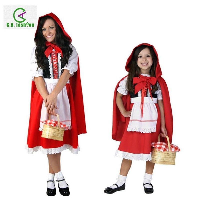 万圣节六一儿童节亲子舞台表演演出成人儿童幼儿小红帽扮演服装