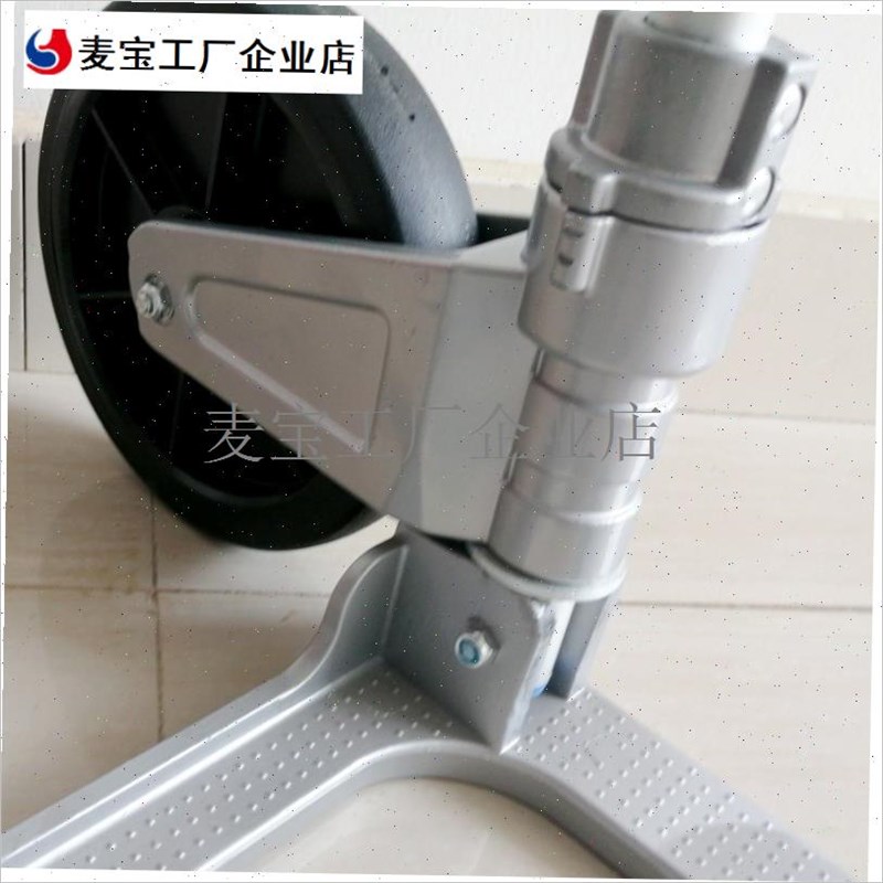 .拉杆车配件行李h架拖板橡胶轮支架铸铝底板折叠三角爬.楼实心小