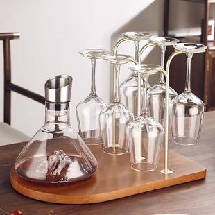 高档水晶玻璃红酒杯分酒器套装家用奢华葡萄高脚杯红酒酒具一体架