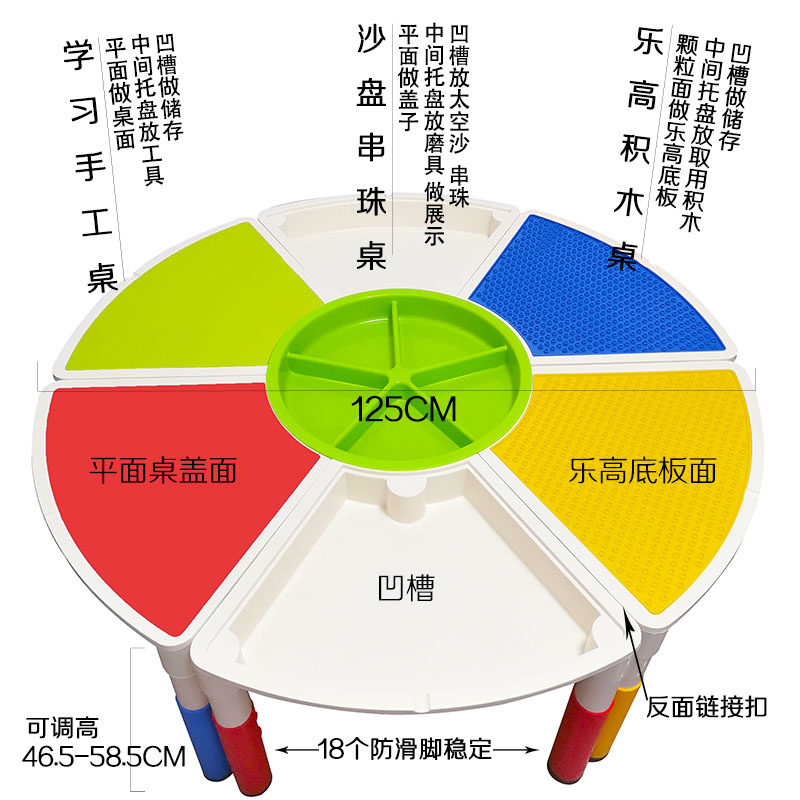 太空玩具套装积木桌益智沙子沙盘多功能小孩沙桌夜市儿童广场摆摊