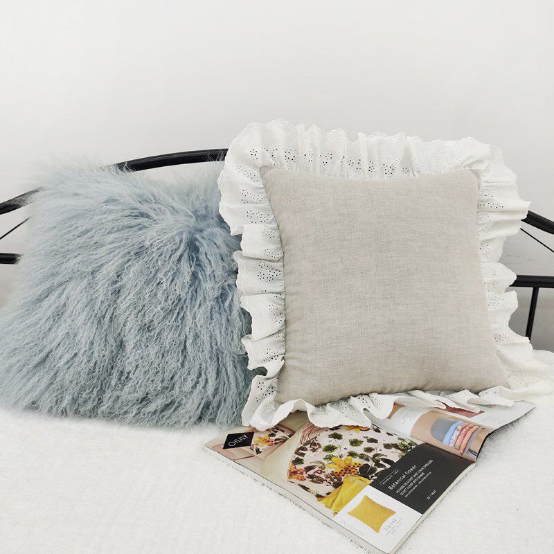 靠垫套子不含芯 沙发靠垫套床头套罩软包靠垫40x40cm宫廷亚麻抱枕