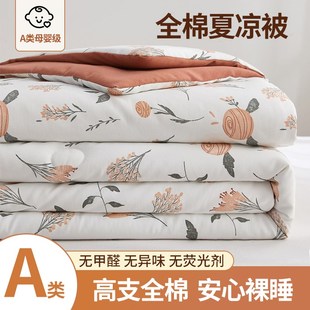 全棉空调被可机洗夏季双人夏被薄款被子纯棉夏凉被不起球家用被芯