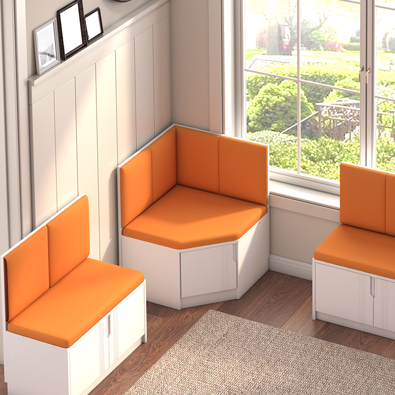 实木转角卡座家用靠墙收纳柜小户型饭厅定制软包靠背拐角沙发L型