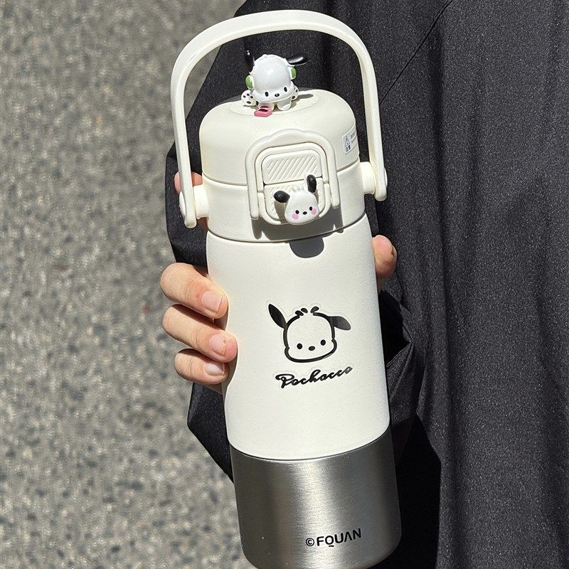 手提保温杯女生316不锈钢学生便携外带双L饮水杯带吸管大容量水壶