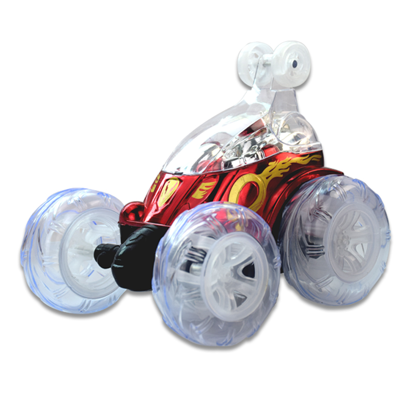 遥控车充电版翻滚特技车大号四驱越野翻斗车音乐旋转电动儿童玩具