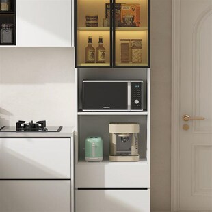 厨房全铝合金餐h边柜夹缝高收纳柜靠墙一体餐厅茶水酒柜吧台置物