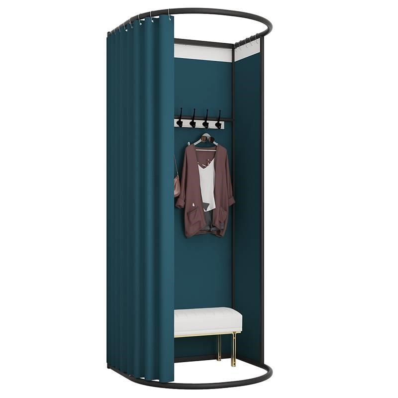 服装店移动便携更衣室轨道临时活动简易试衣间门帘换衣间展示架子