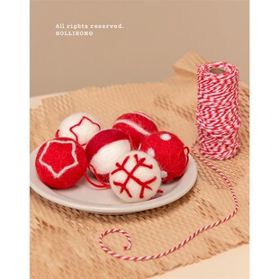 逅里Hollihom 圣诞树毛毡球球装饰 橱窗布置冬青新年红Z色挂件六
