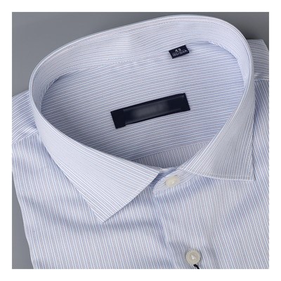 【吉牌】秋季商务休闲男士白色条纹长袖衬衣纯棉衬衫全棉