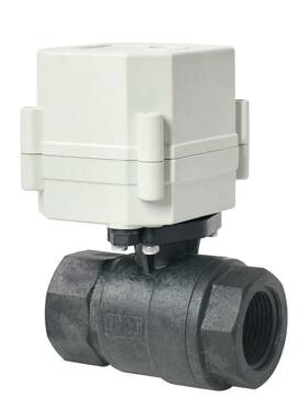 微型电动阀PPO两片式耐酸碱阀门9-24V模拟量调节阀DN8DN15DN2