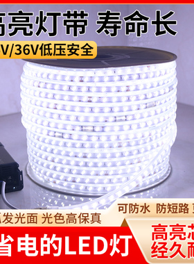 24Vled灯带防水户外广告工程亮化36V工地矿工地下室隧道照明白光