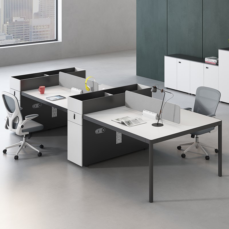 职员桌简约现代办公电脑桌时尚办公家具工作位办公室卡座6四4人位