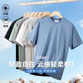 纯棉短袖 纯色新疆棉上衣 2025新款 t恤男宽松圆领夏季 重磅全棉半袖