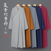 僧服夏季 薄款 纯棉大褂透气吸汗男女僧衣僧袍出家僧人大褂和尚衣服