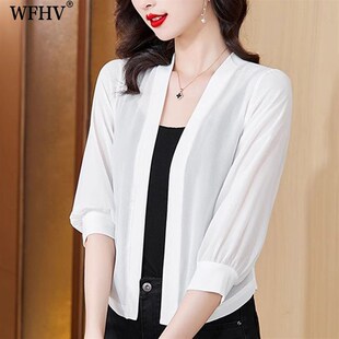 高级感白色雪纺空调开衫 夏天外搭薄款 夏季 2025新款 披肩防晒衣女款