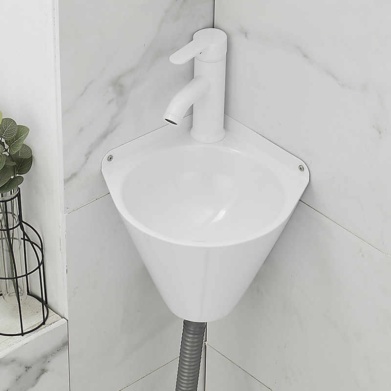 不锈钢洗手盆壁挂式小户外卫生间阳台墙角洗脸盆小号三角形转角盆