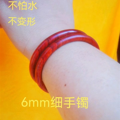 桃木手镯雷击木6mm叮当镯本命年新款正品桃木老根不怕水不变形