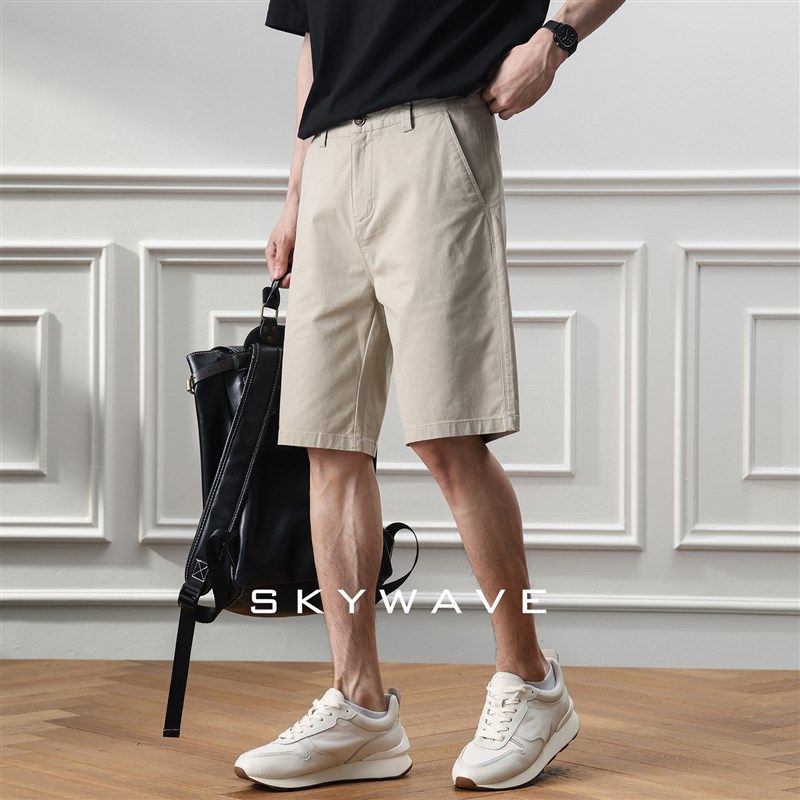 日系简约短裤男士2025夏季新款纯棉舒适百搭宽松轻商务休闲五分裤,男装,短裤,淘宝优惠券,粉丝福利购,淘宝优惠卷