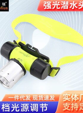 厂家供应T6铝合金 强光潜水头灯充电磁控户外LED10W