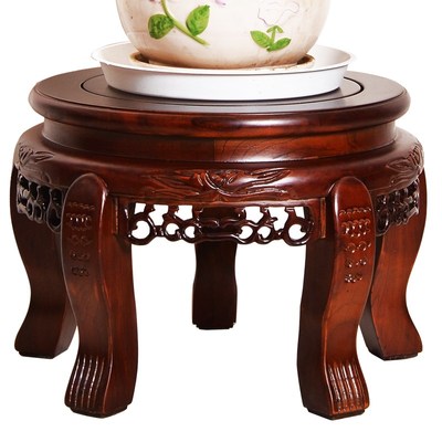 实木中式仿古矮花架盆景架鱼缸架置物架奇石底座架托低花架子木墩