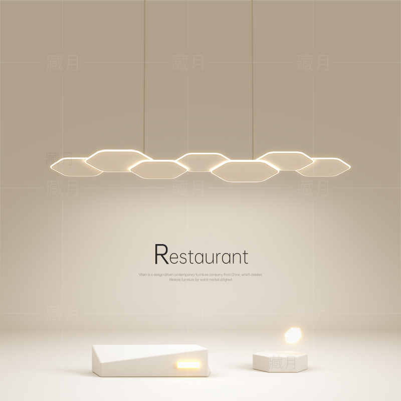 led吊灯一字长条灯餐厅灯简约现代客厅卧室灯餐桌灯2025新款灯具