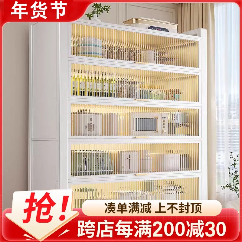 厨房置物架家用落地多层微波炉烤箱电器收纳柜储物防尘碗碟橱柜子