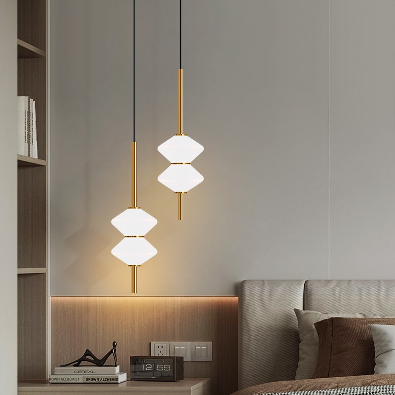 卧室床头吊灯书房鱼线轻奢现代简约高级感吊线灯背景墙屏风装饰灯