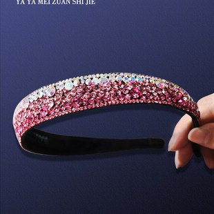 盖白发发箍女水钻发饰韩国简约理碎发压发头箍2023年新款网红发