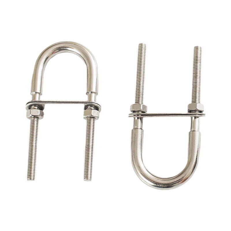 定 制杆管夹U型螺栓30加长螺丝加粗型半卡粗马抱箍4U牙不锈钢固定