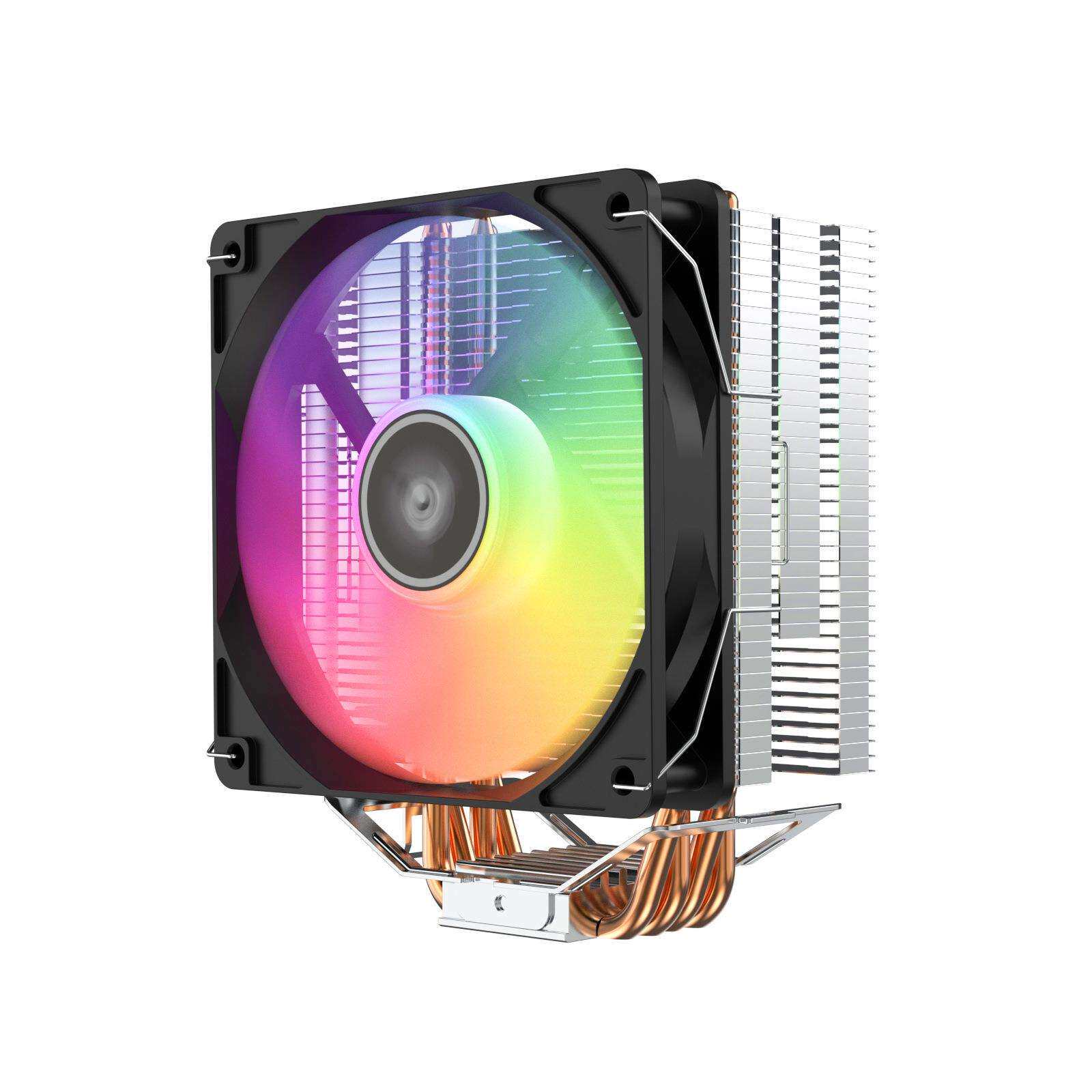 WS400四铜管塔式cpu散热器 4热管led炫酷灯光静音cpu风扇台式电脑