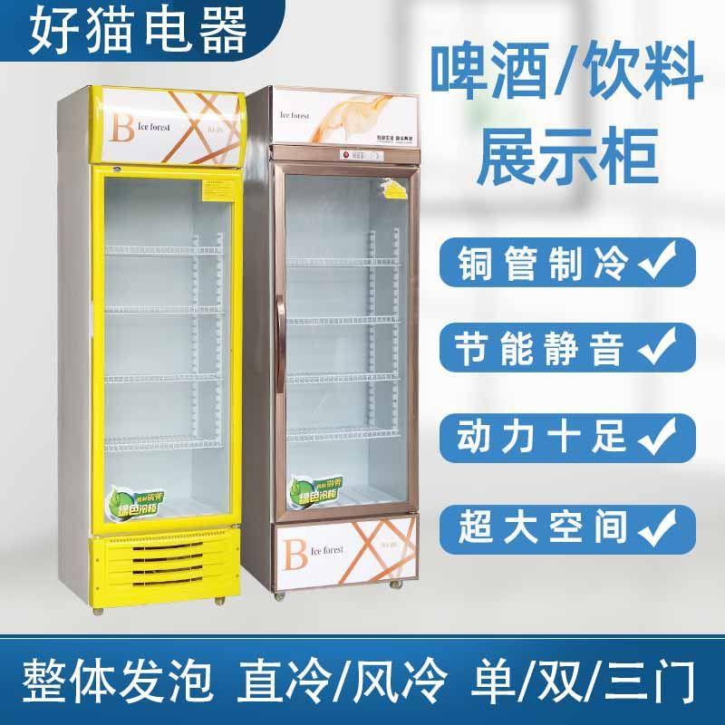 商用啤酒饮料柜 单双三门立式饮料冷藏展示冰柜 超市水果保鲜冷柜