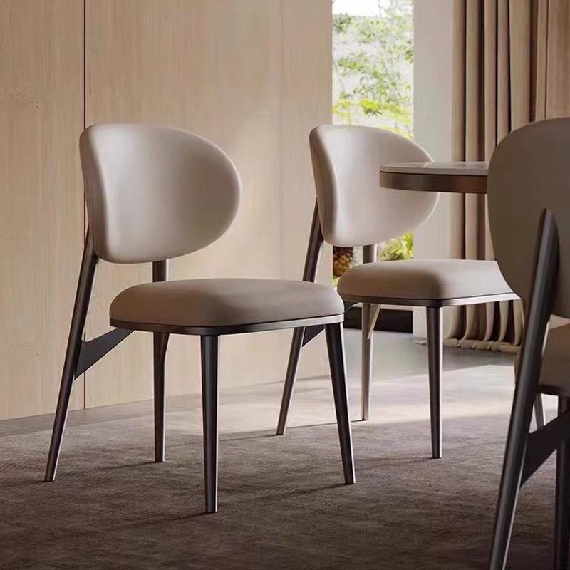 轻奢餐椅高端碳素钢现代简约意式设计师家用极简椅子凳子