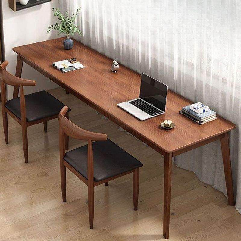 长条双人书桌家用家用电脑长方形办公桌靠墙实木电脑桌工作台桌子