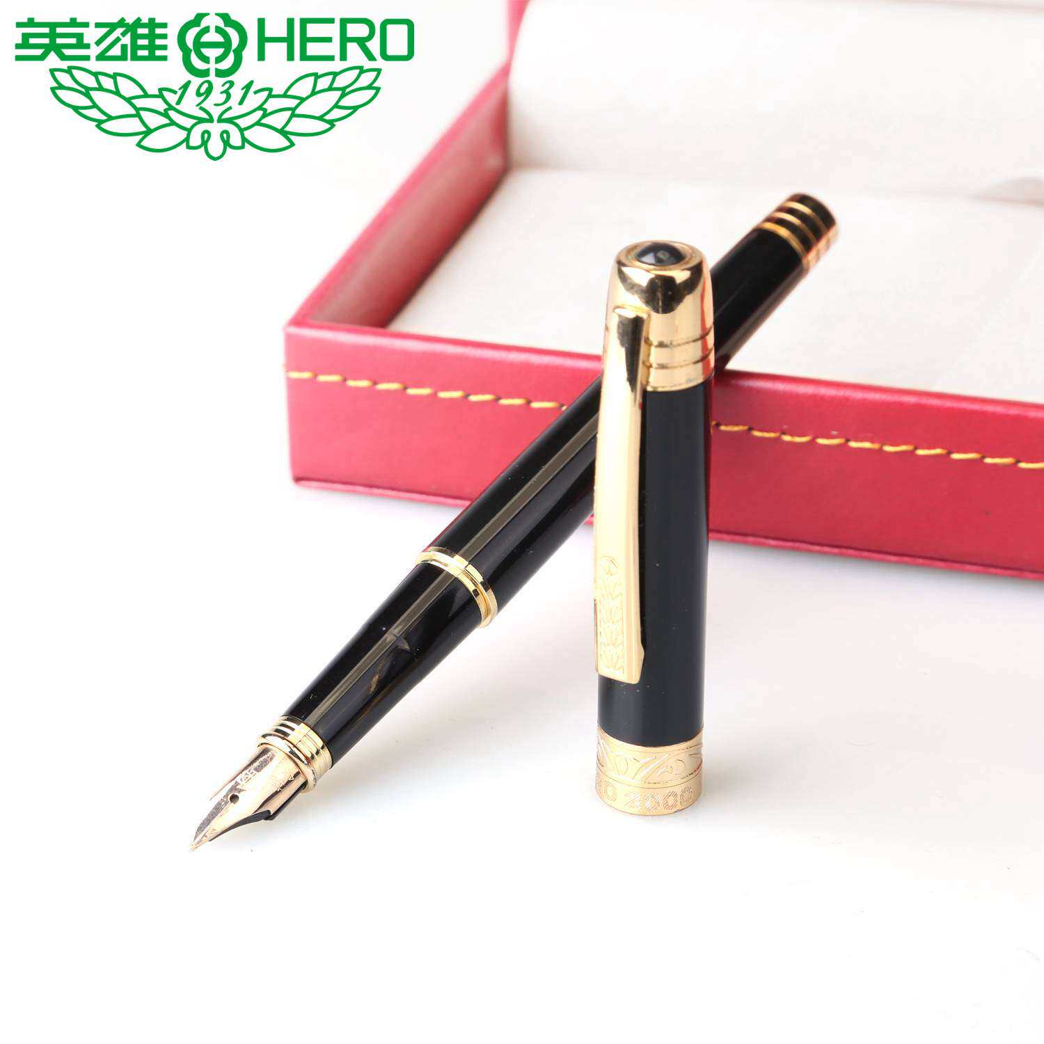 HERO英雄钢笔200c14k金笔商务办公用盒装墨水笔可刻字笔尖经典款