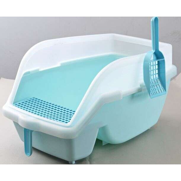 【恩宠】直销大号防溅沙猫厕所送猫铲 大号加长开放式猫砂盆