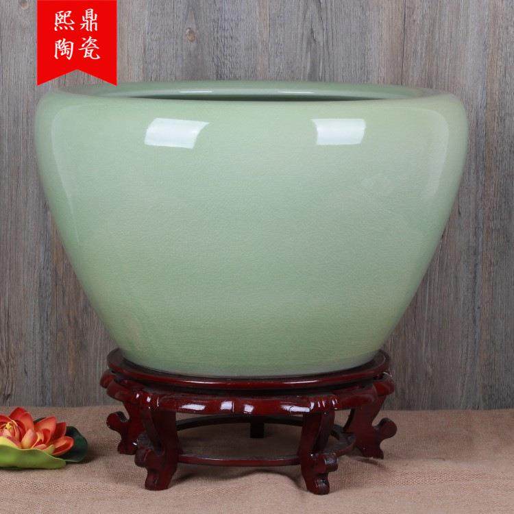 陶瓷鱼缸 仿古开片裂纹釉绿色金鱼缸 风水缸字画卷轴缸 家居装饰,鲜花速递/花卉仿真/绿植园艺,割草机/草坪机,淘宝优惠券,粉丝福利购,淘宝优惠卷