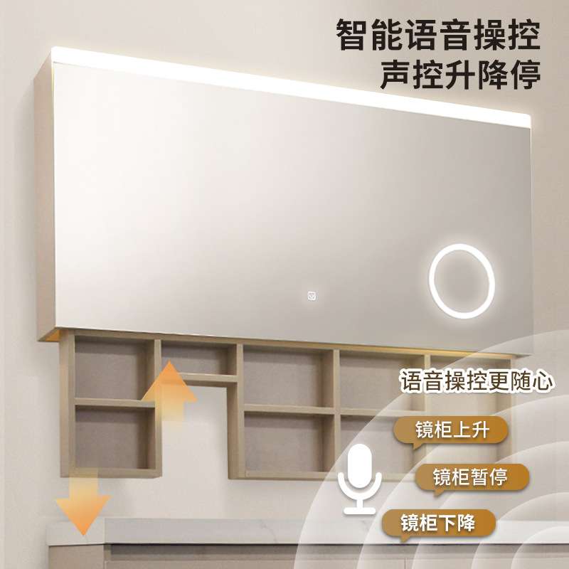 电动语音遥控升降机轨道浴室镜柜吊柜上下垂直升降滑轨五金配件