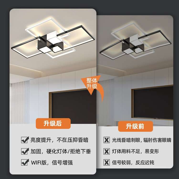 客厅灯现代简约灯饰2024年轻奢卧室吸顶全屋灯具组合套装智能控制
