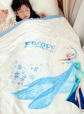 冰雪公主卡通儿童夏被单人1.2米幼儿园小被子薄夏季空调被夏凉被