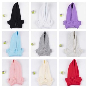 现货10cm20cm棉花娃娃娃衣纯色连帽卫衣运动休闲百搭15cm玩偶公仔