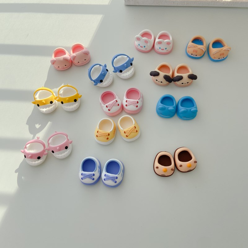 20cm棉花娃娃穿的凉鞋洞洞鞋可爱娃鞋玩偶配饰配件 多种图案可选