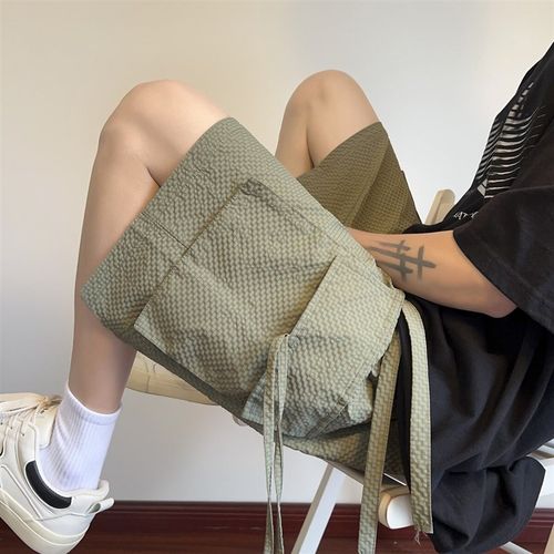 2025新款美式复古短裤男夏季潮牌宽松直筒阔腿运动休闲五分裤子