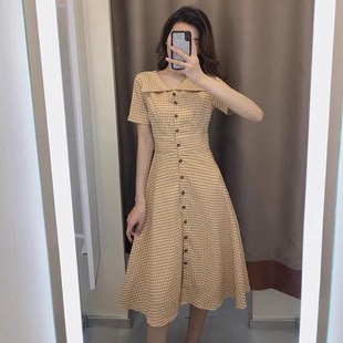 高级感穿搭梗桔连衣裙女夏季2024新款女法式初恋裙子仙女超仙森系