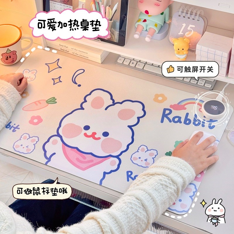 桌上暖垫可爱桌垫学生书桌学习桌垫子冬天冬季加热暖手神器办公室