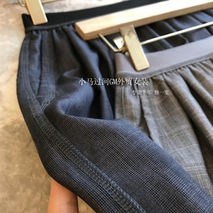 轻薄复古细格纹A字休闲短裤 太爱了 夏季 巨减龄 女 格雷系穿搭