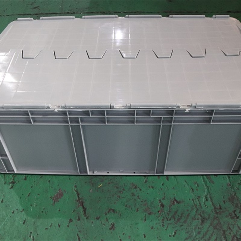 1000*600*350带盖子塑料周转箱物流箱汽配收纳箱子灰色大箱子筐子