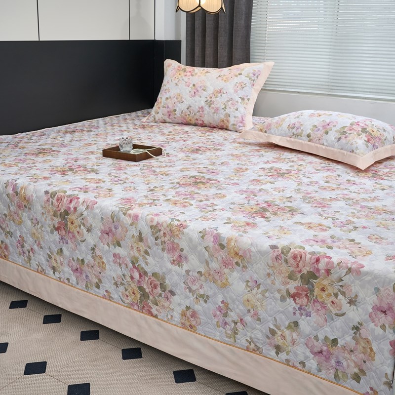 60支长绒棉榻榻米床盖四件套新中式炕盖大尺寸夹棉床单轻奢风定制