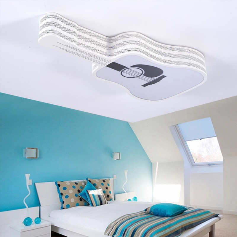 吉他儿童吸顶灯 现代简约创意个性卧室灯led男孩女孩儿童房间灯具